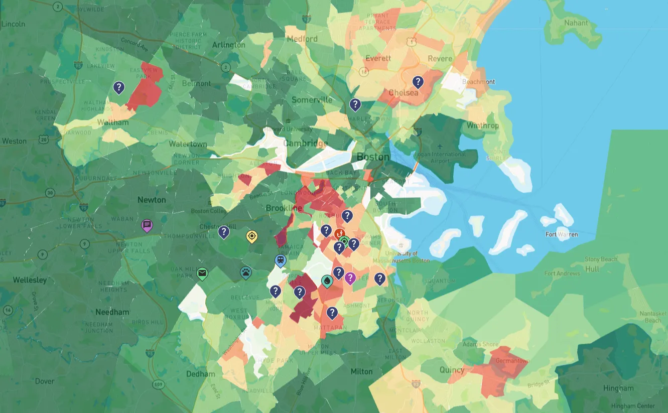 Boston desirability map - 2022