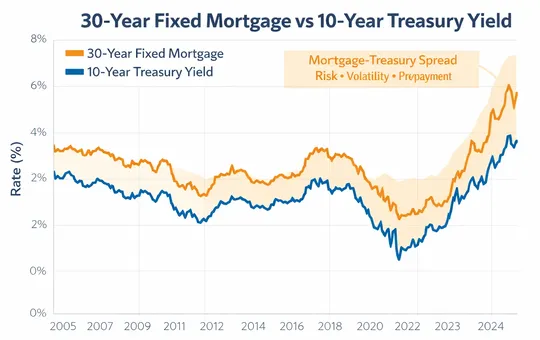 Why the 30‑Year Mortgage Tracks the 10-Year Yield